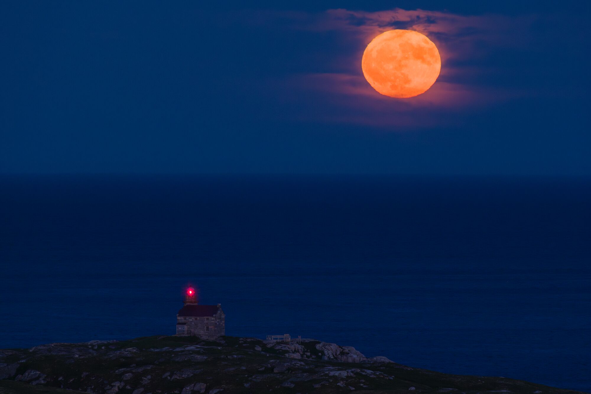 Full Moon Over Rose Blanche Lighthouse