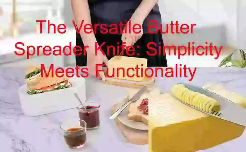 Comparison Image: a woman cutting butter with a knife on a table with a knife and a bowl of food in front of her
