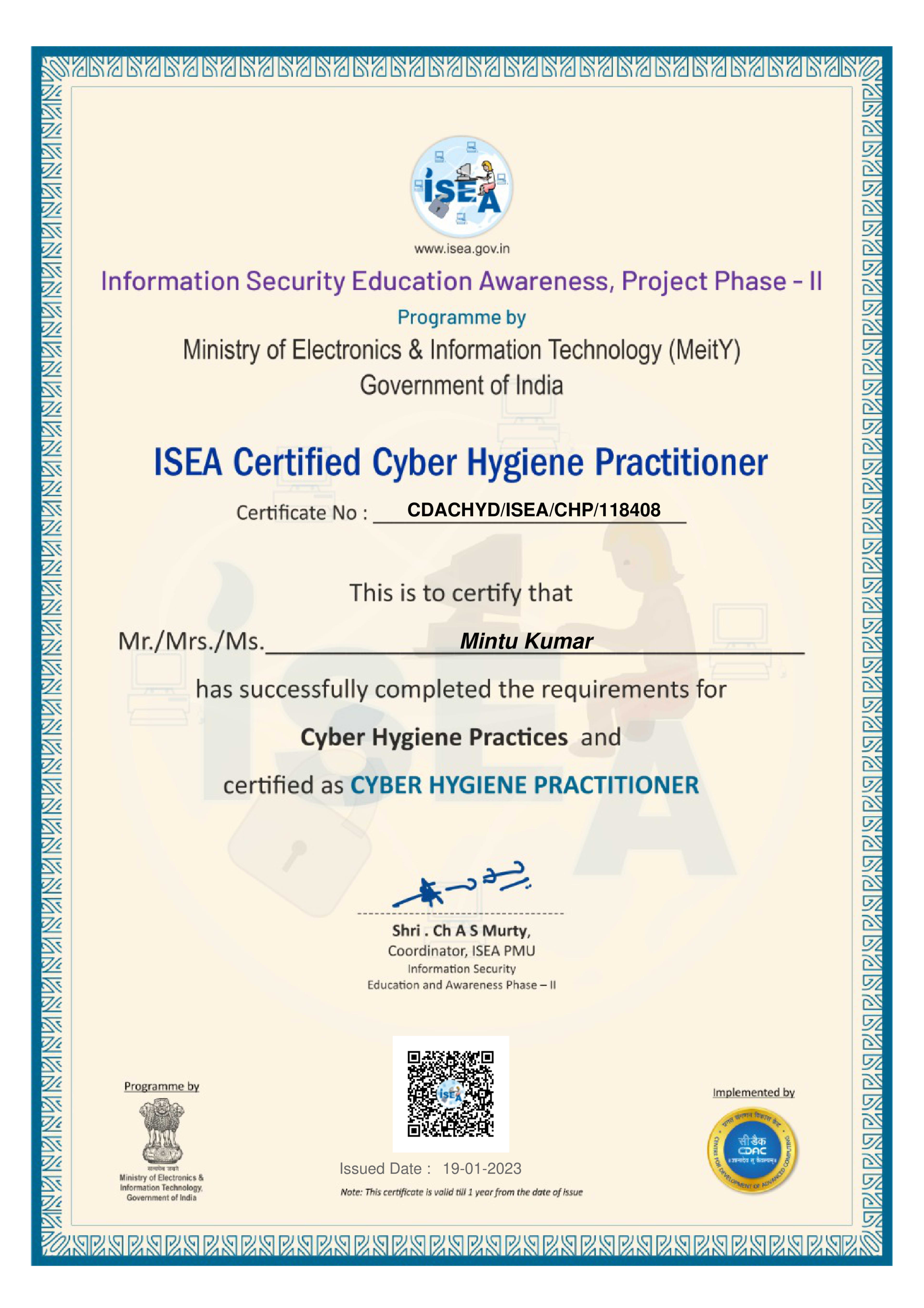 ISEA Cyber Certification
