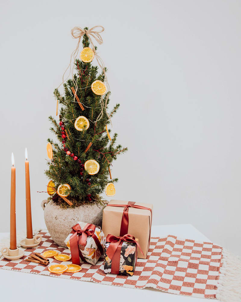 Tabletop Christmas tree with Candles