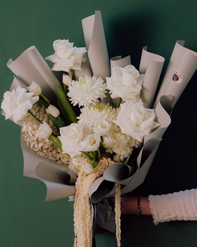 Whipped Cream white flowers 