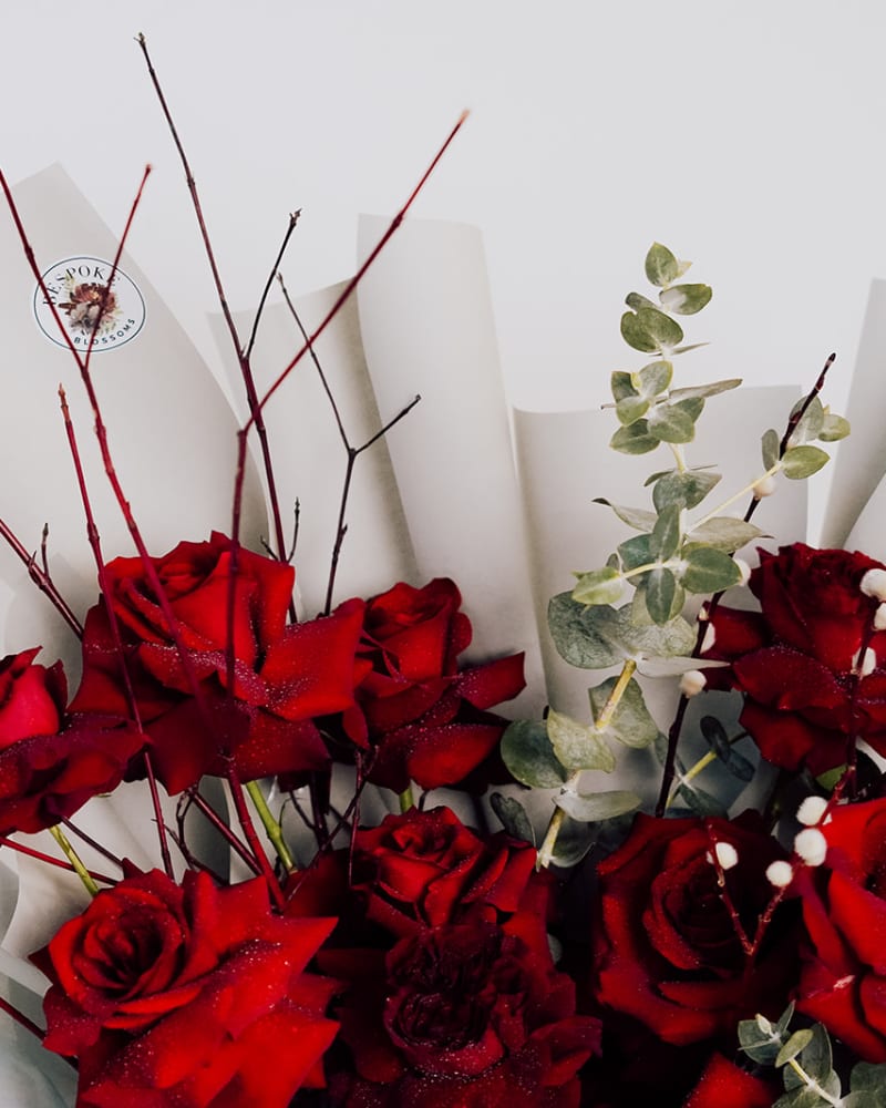 Velvet Kiss: 12 Long-Stem Red Roses