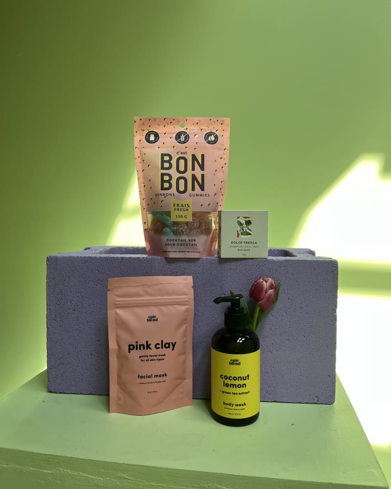 self care box with candy