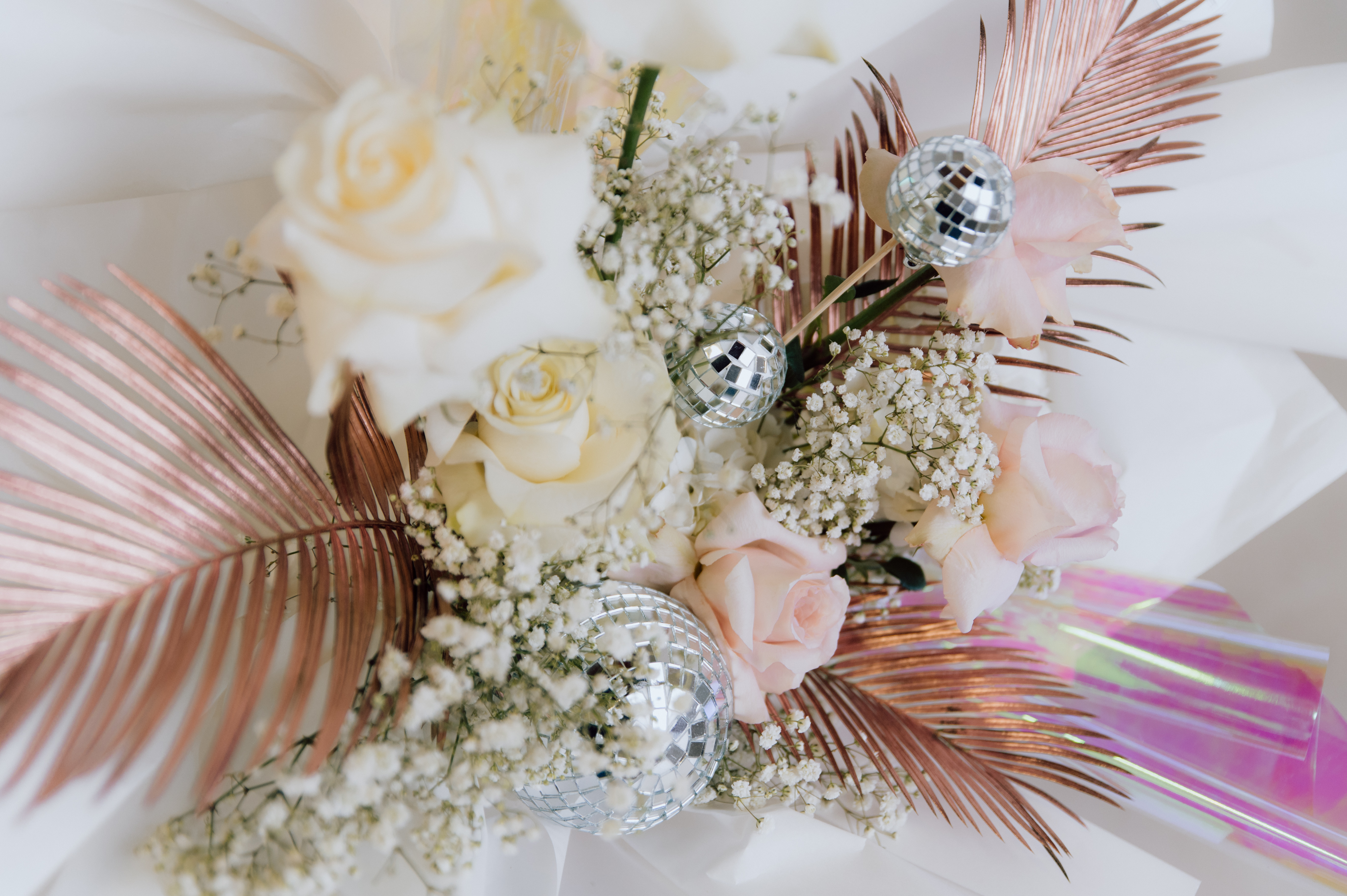 Saturday Night Fever bouquet with disco balls
