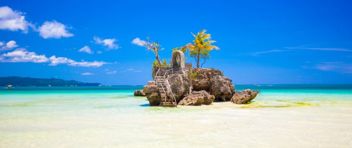 Willy's rock on island Boracay, Philippines