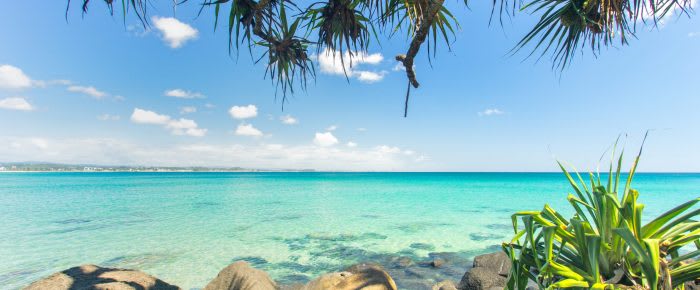 Amazing blue water at Coolangatta on the Gold Coast in Queensland, Australia