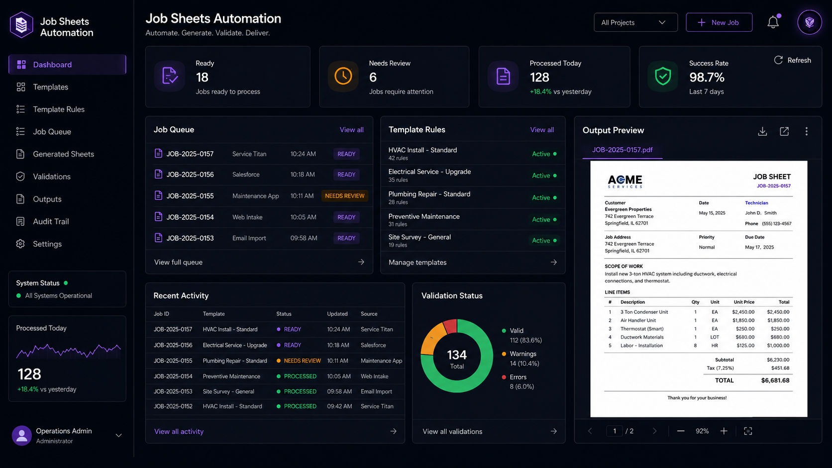 Job Sheets Automation — From job to done. Faster.