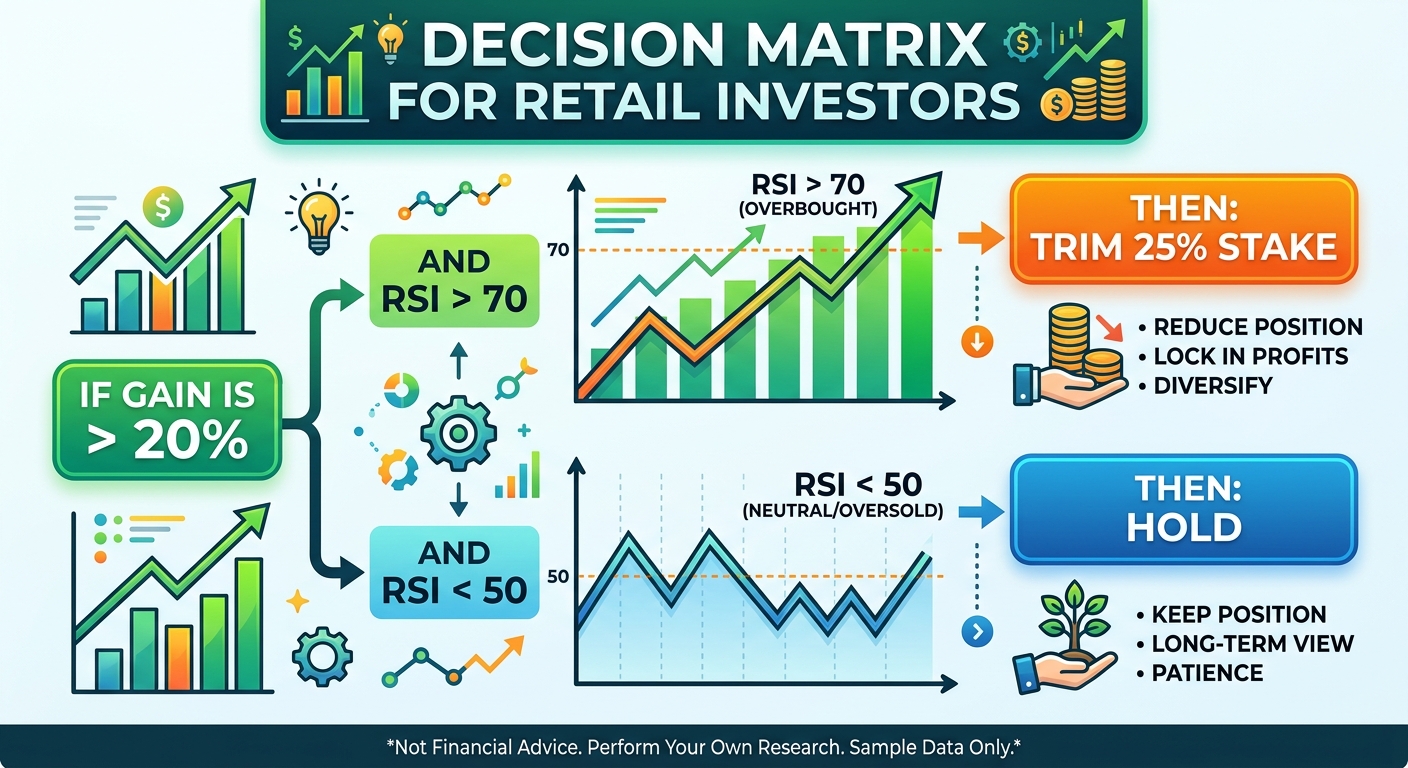 Infographic showing a decision flowchart for retail stock investors to help them decide whether to hold or fold their investments.