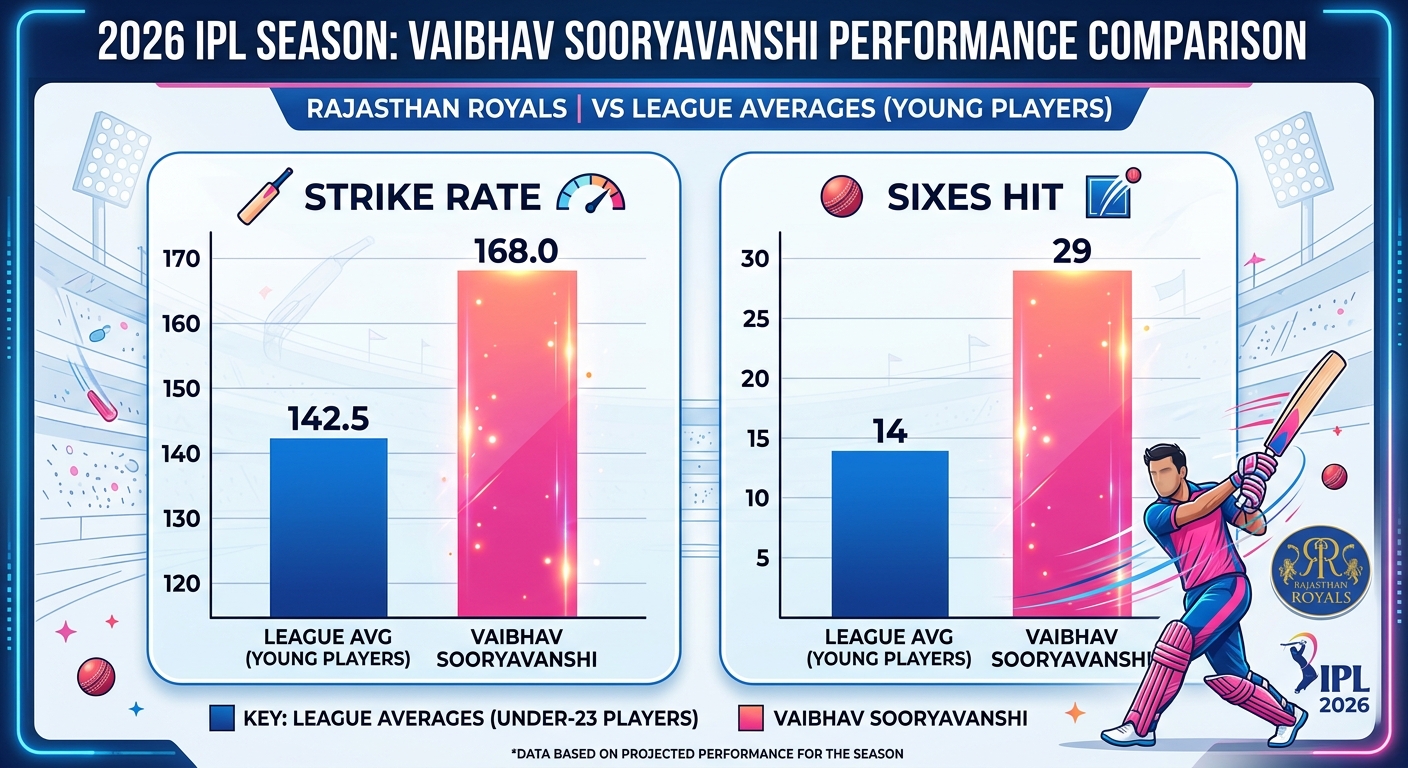 A clean, professional sports infographic showing a bar chart