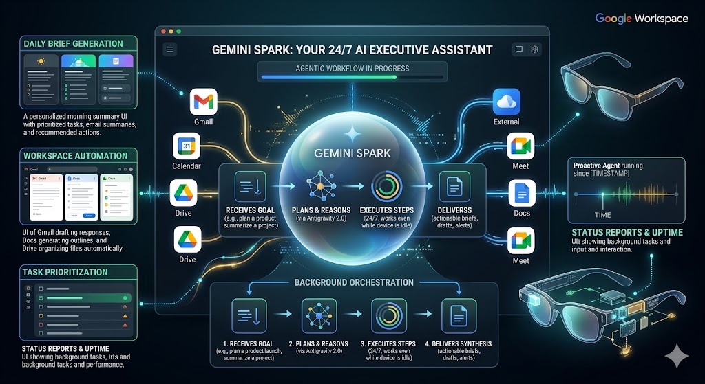 A dark-themed infographic dashboard illustrating 