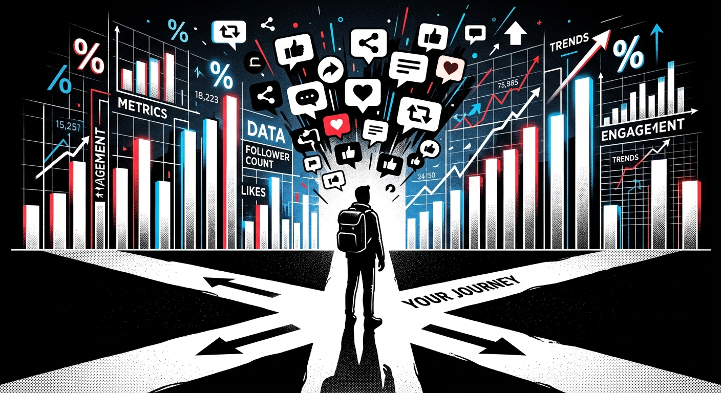Conceptual illustration depicting career pressure and the personal journey