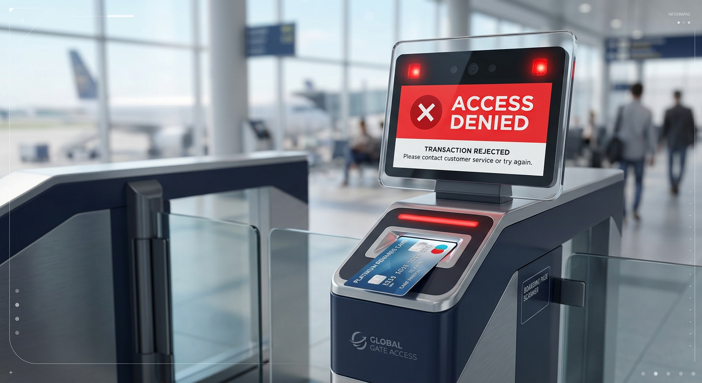 Credit card denied access at airport terminal gate