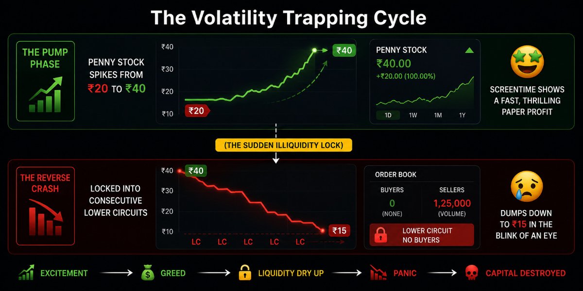 The volatility trapping cycle in stocks