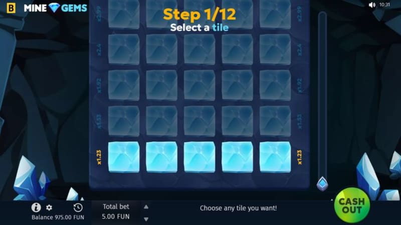 Mine Gems BGaming — multiplicateur casino