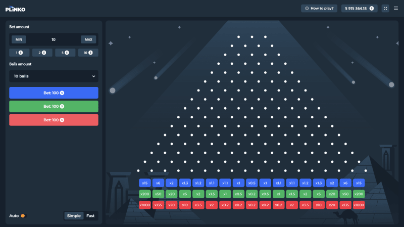 Plinko 1000 InOut Games — gameplay et RTP