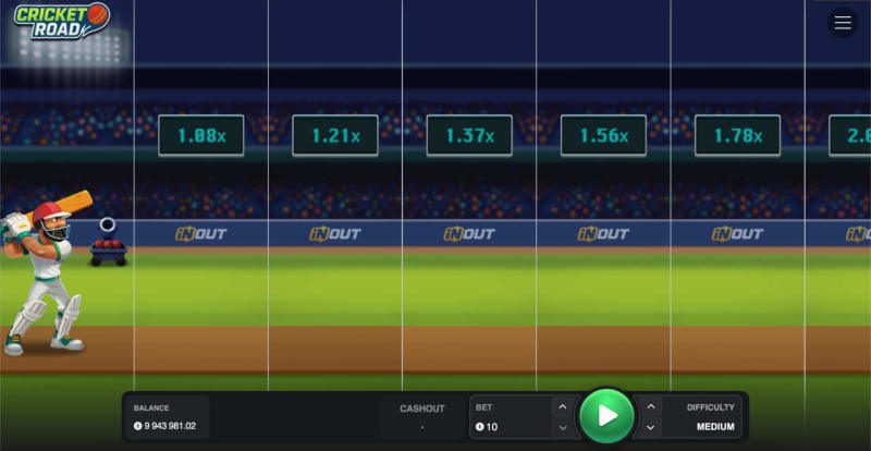 Cricket Road InOut Games — gameplay et RTP