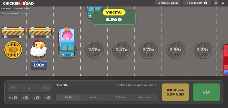 Chicken Road 2 InOut Games — démo gratuite