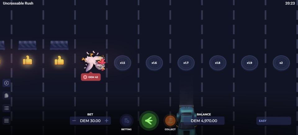 Uncrossable Rush app móvil iOS Android sin descarga