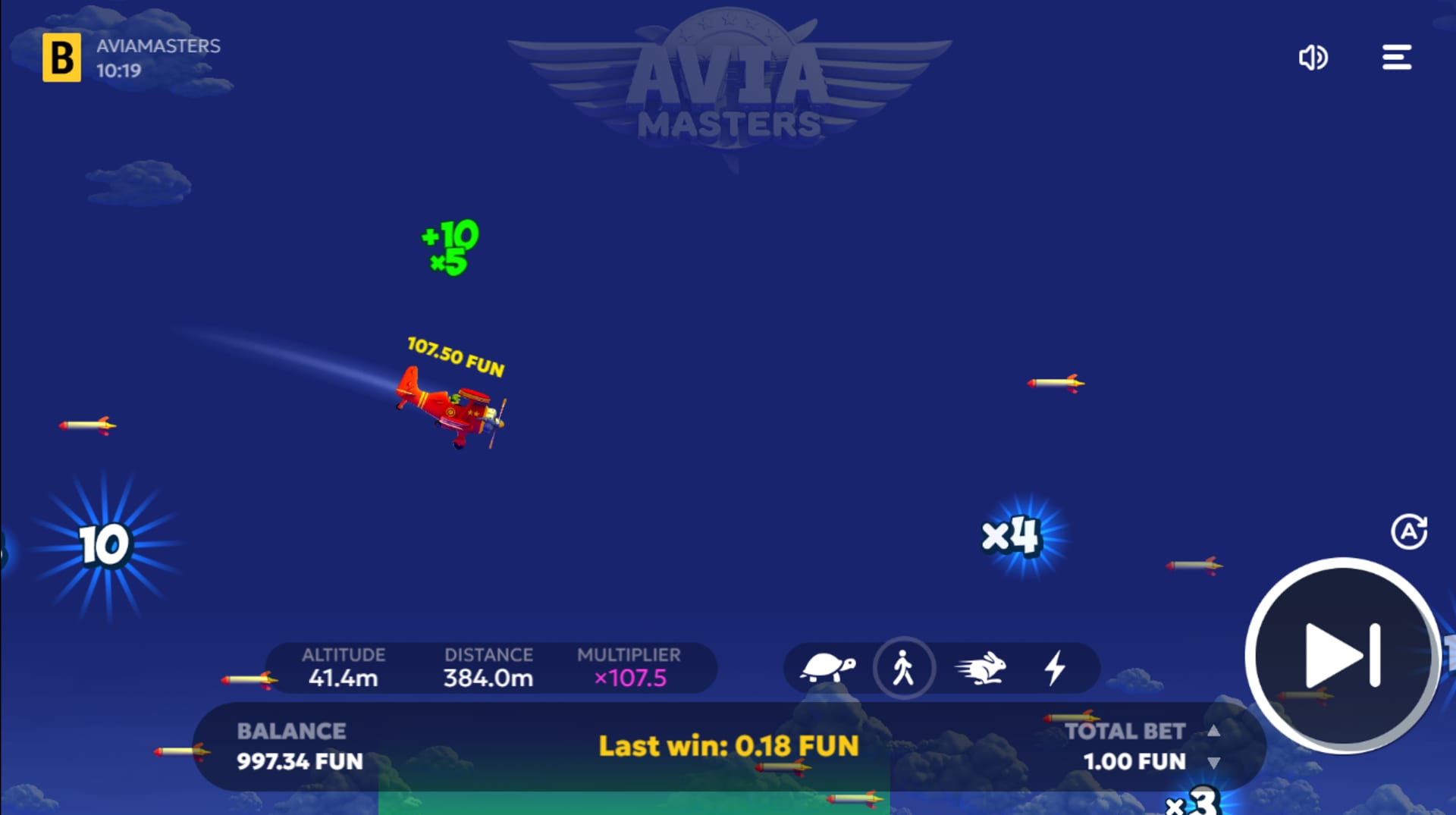Aviamasters BGaming — démo gratuite