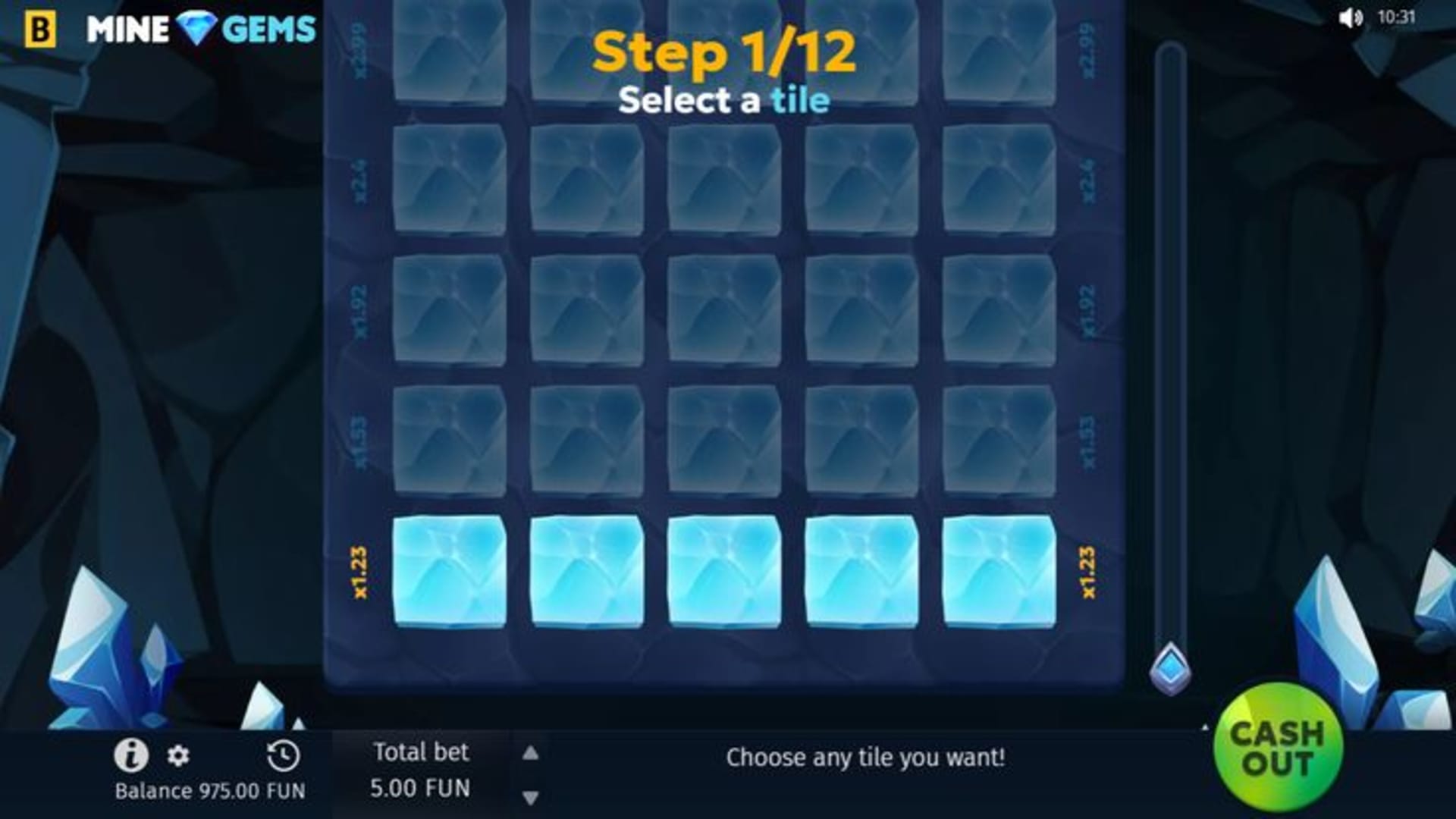 Mine Gems BGaming — multiplicateur casino