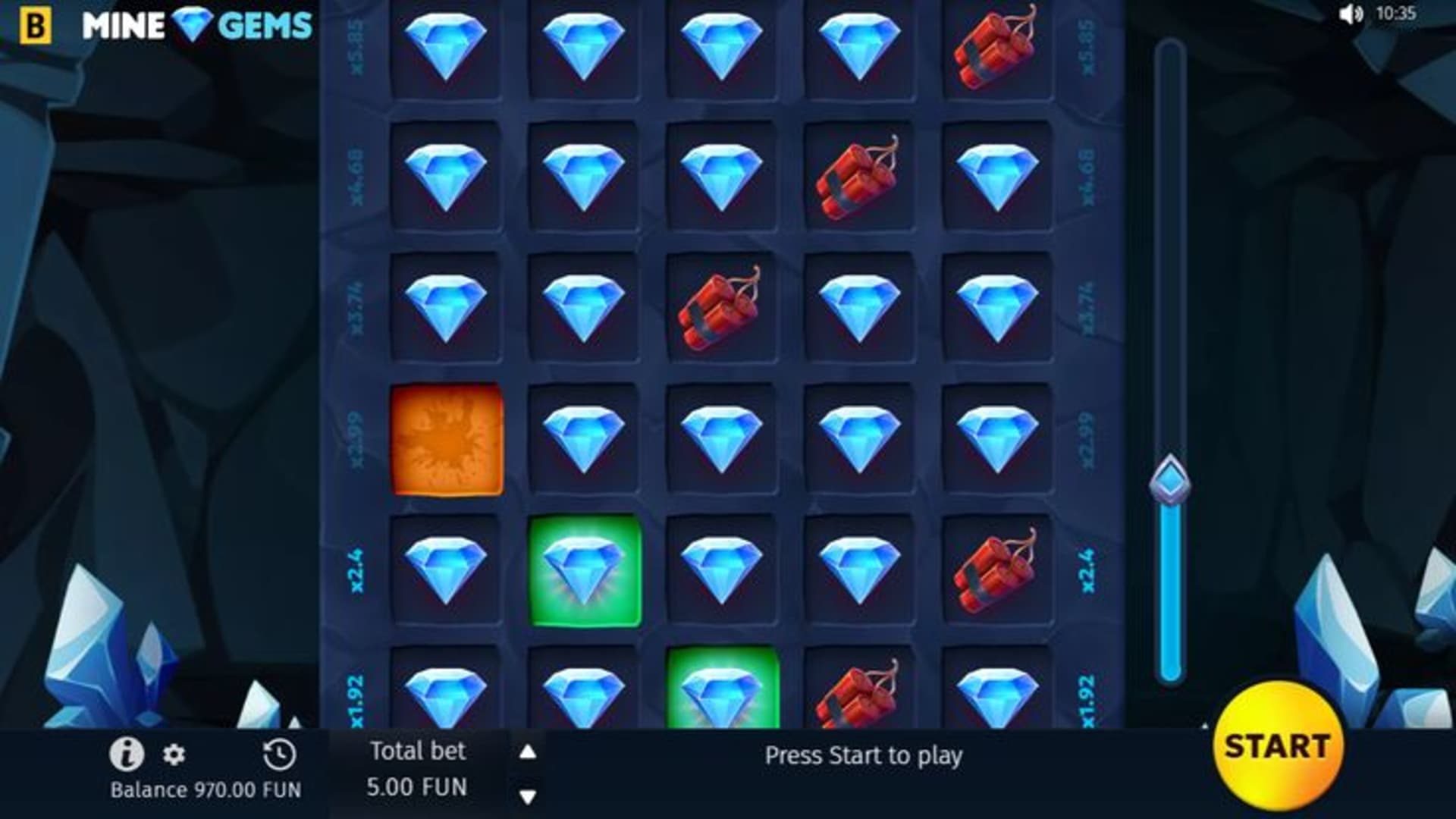 Mine Gems BGaming — démo gratuite