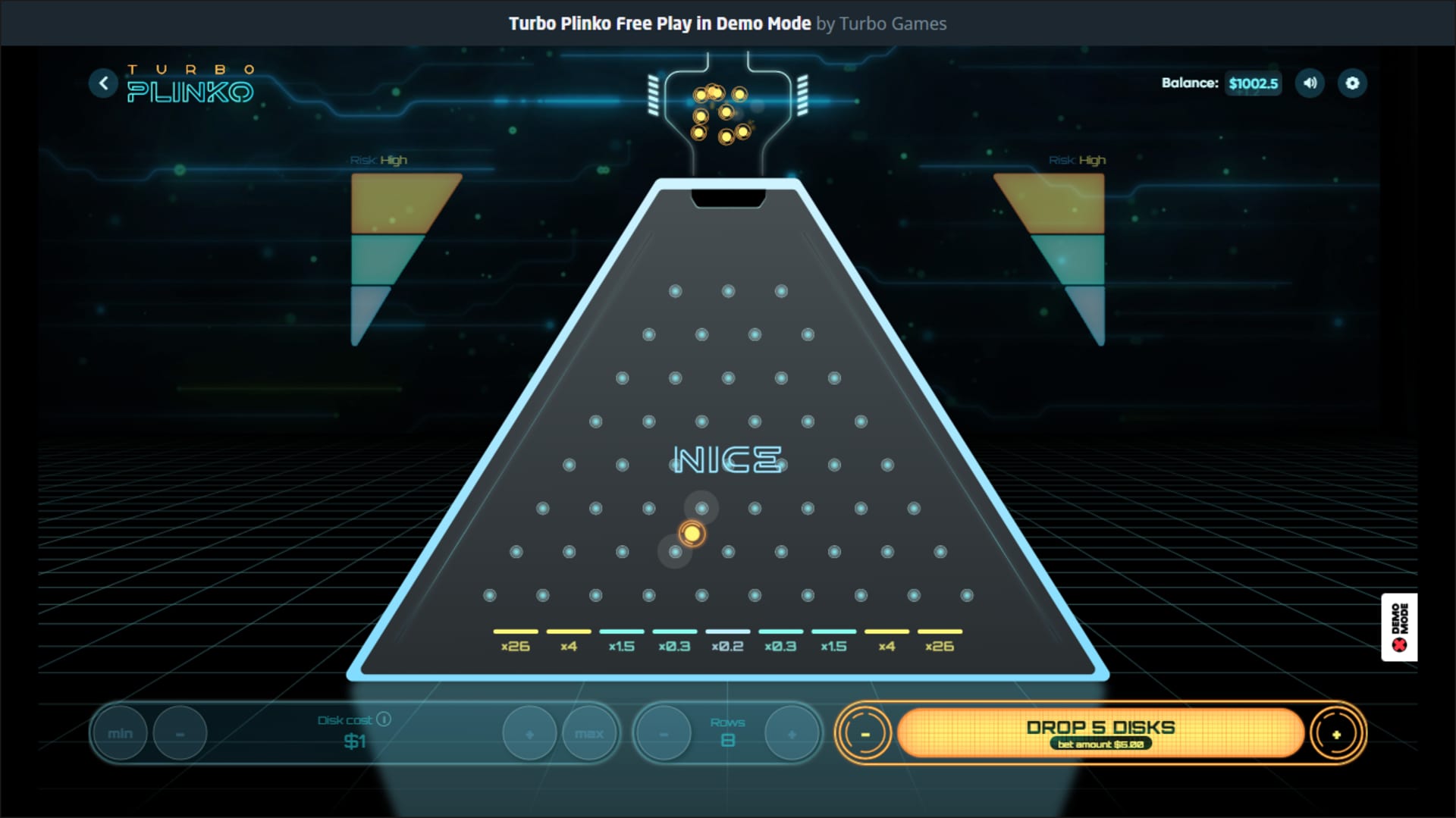 Turbo Plinko Turbo Games — gameplay e RTP