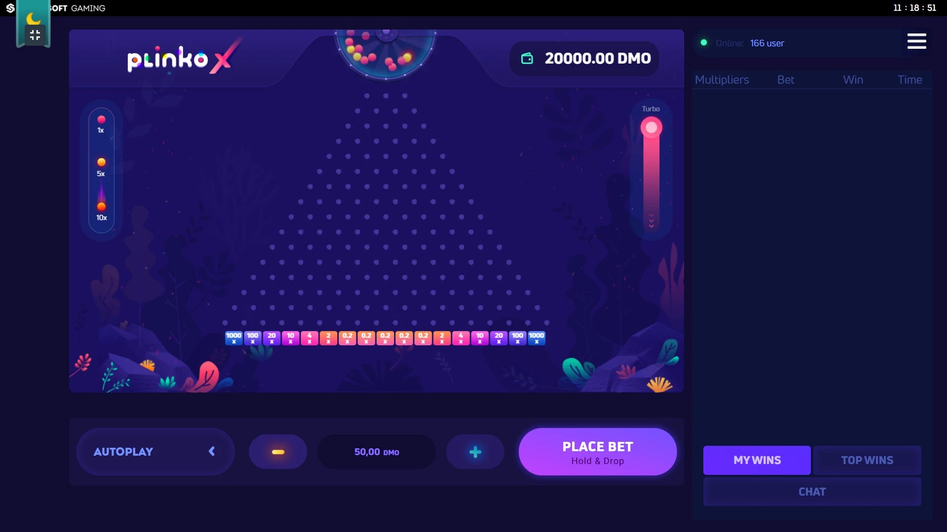 Plinko X SmartSoft Gaming — multiplicateur casino