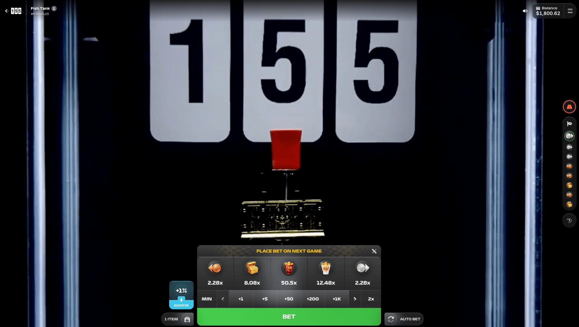 Fish Tank 155.io — gameplay et RTP