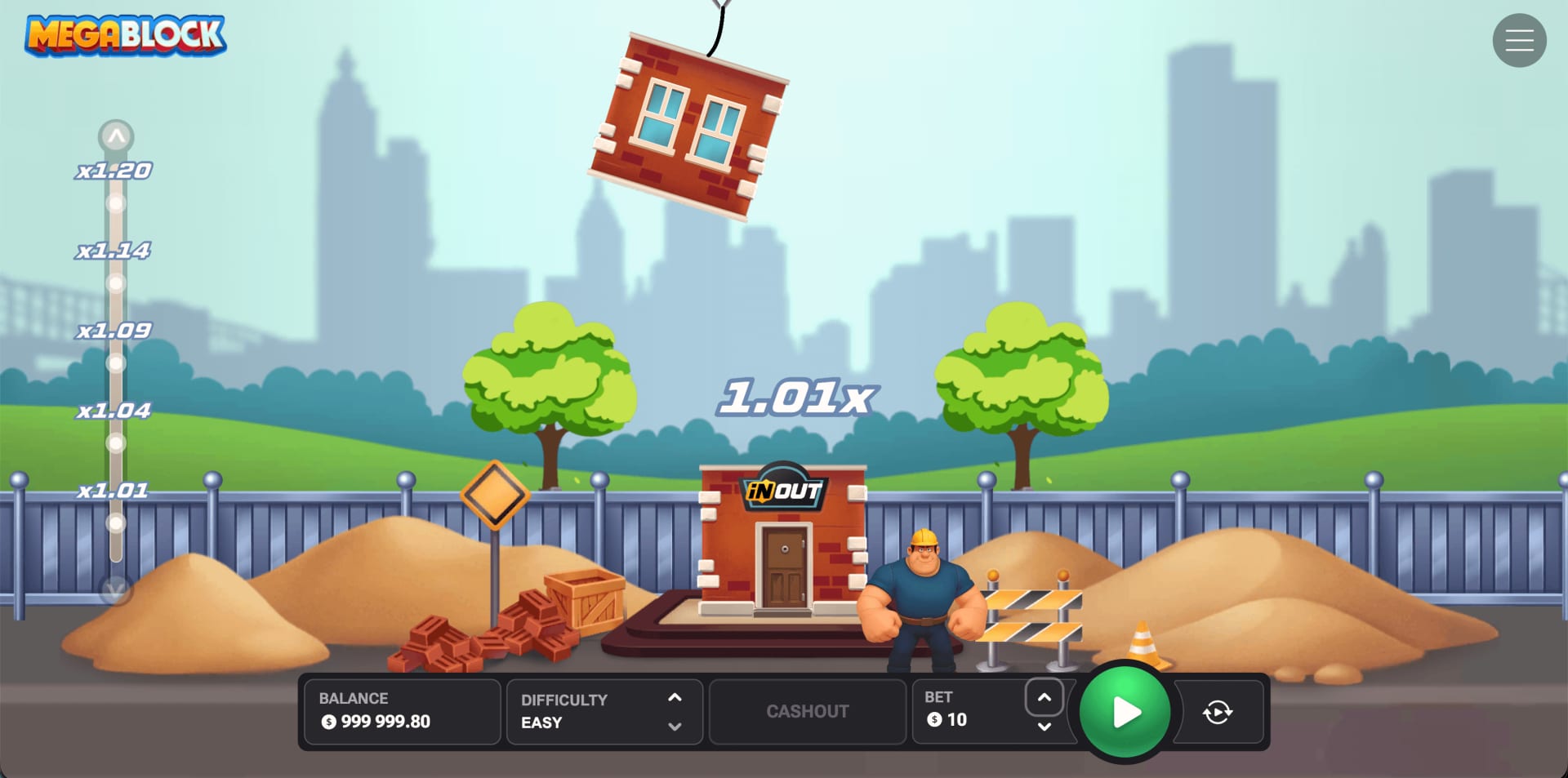 MegaBlock InOut Games — مضاعف الكازينو