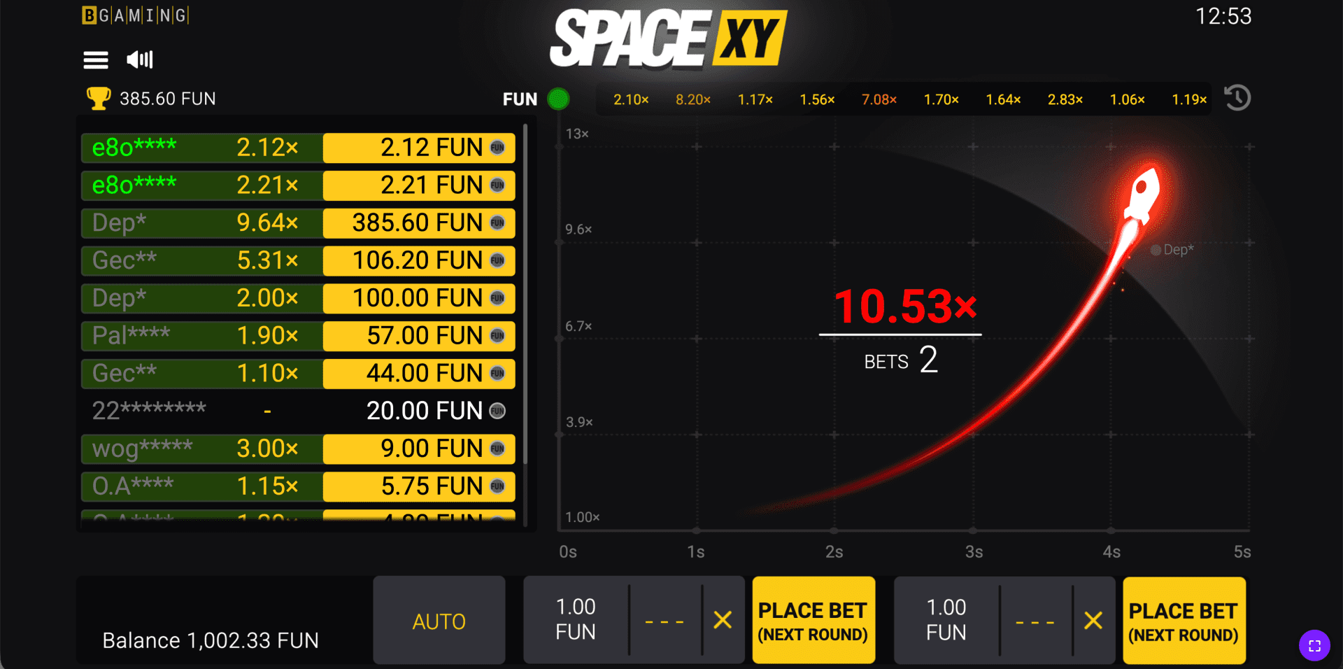 Space XY BGaming — démo gratuite