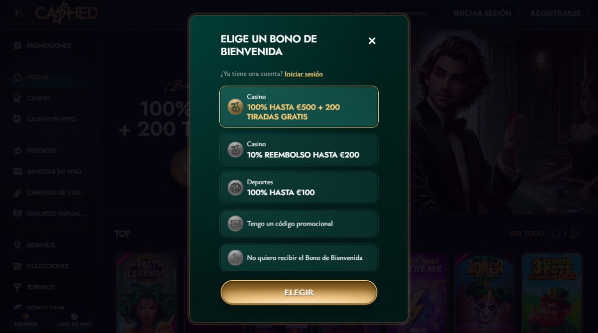 Cashed Casino registrace online