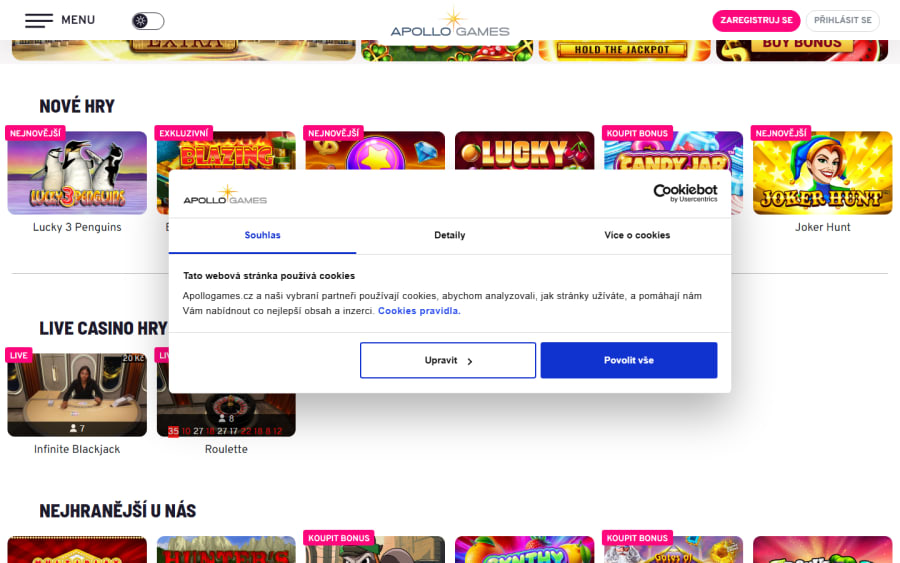 Apollo Casino výherní automaty online