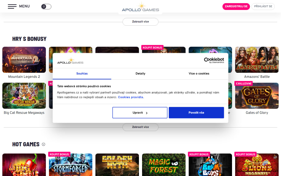 Apollo Casino live kasino se živým krupiérem