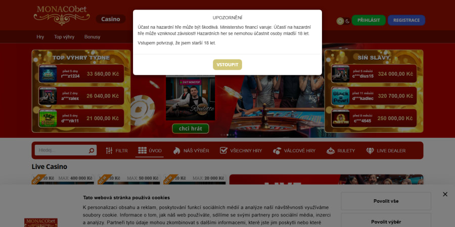 Monacobet online kasino recenze