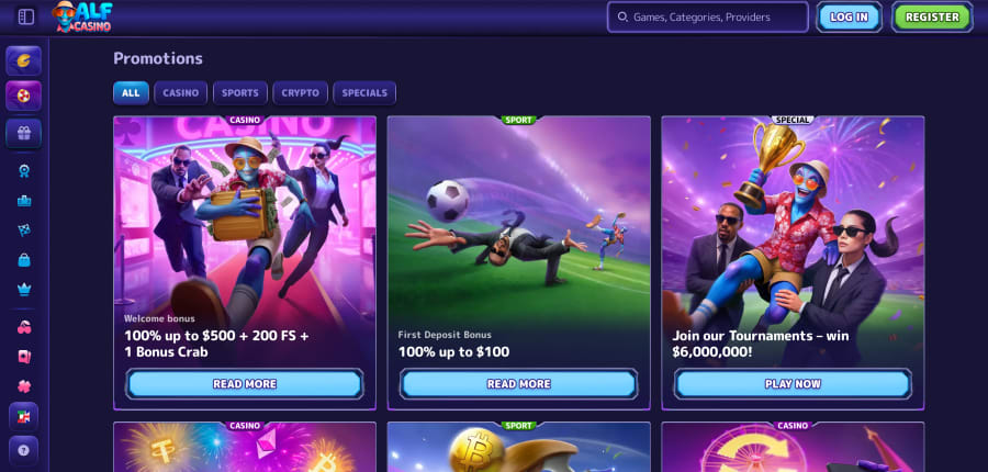 Alf Casino bonus za registraci