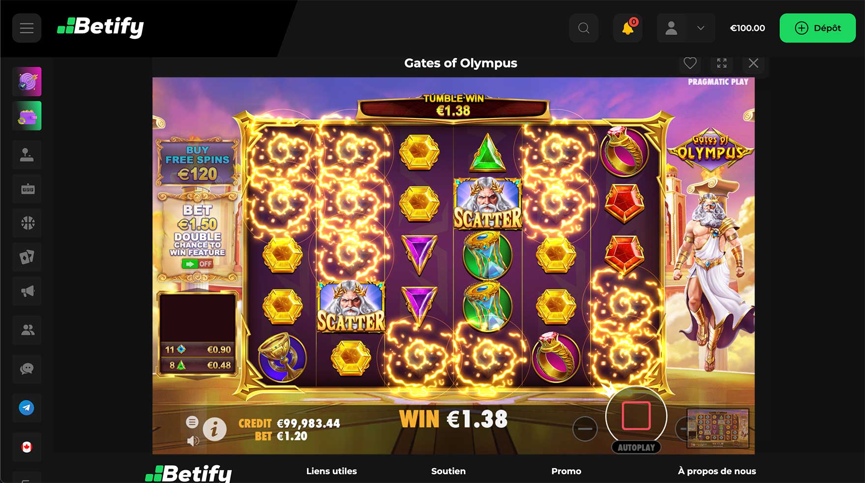 Machine à sous sur le casino en ligne Betify