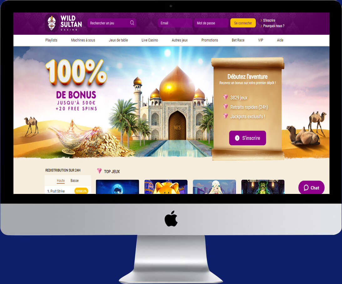 Bonus cashback sur le casino en ligne Wild Sultan
