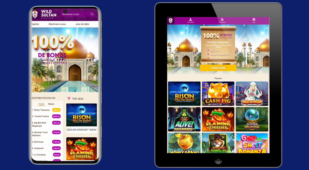 Le casino en ligne Wild sultan sur mobile et tablette Le casino en ligne Wild Sultan sur mobile et tablette