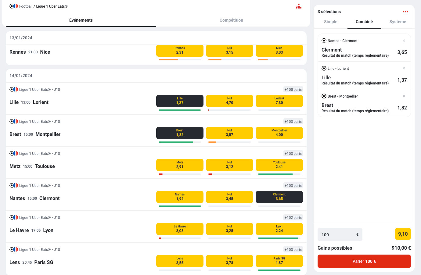 comment placer un pari combiné sur un bookmaker
