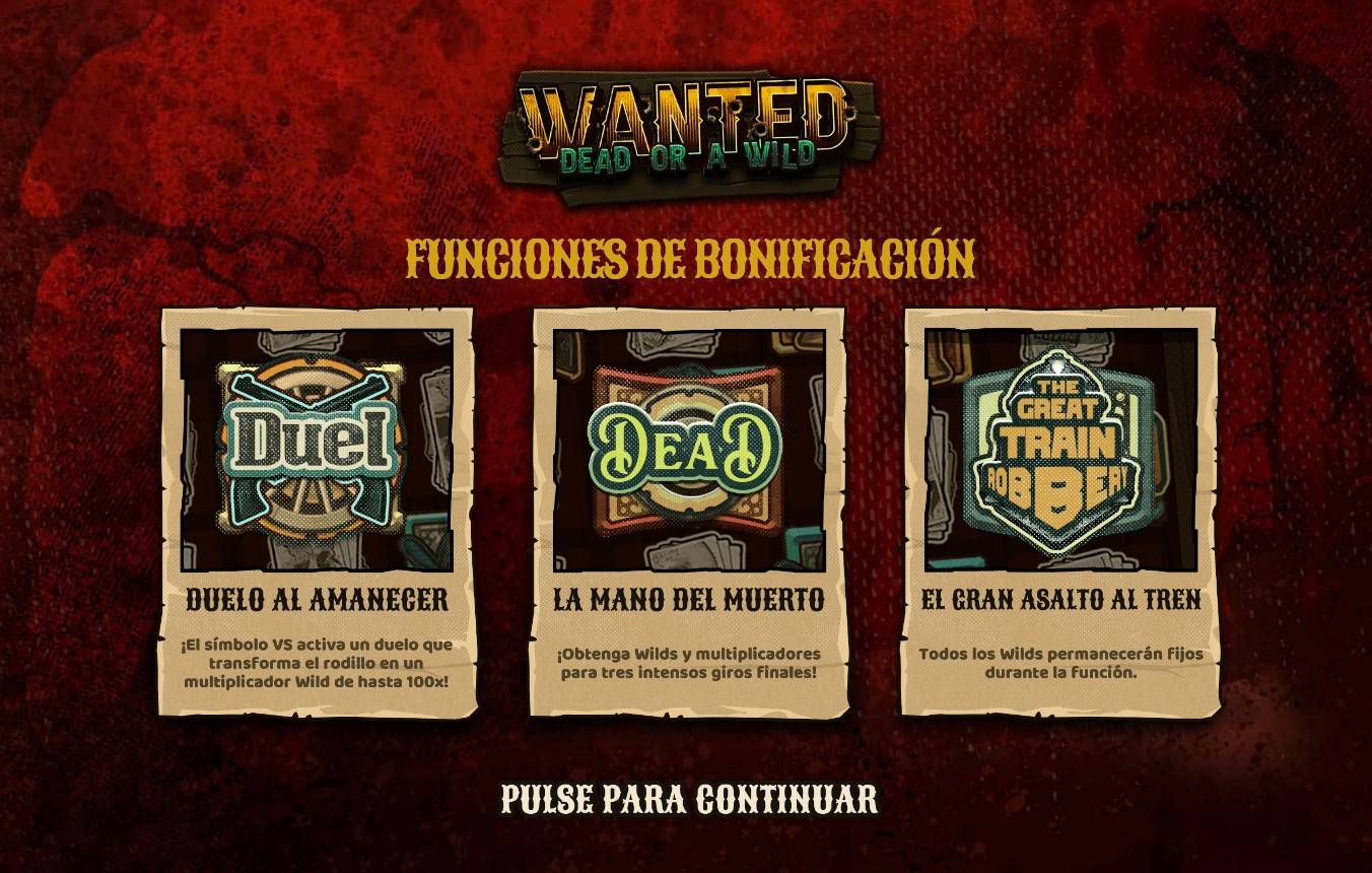 Bonificación por Wanted Dead or a Wild