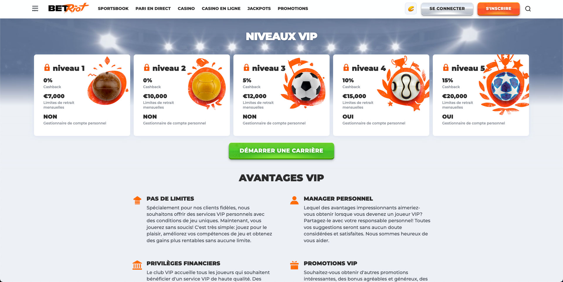 Les Avantages du Programme VIP BetRiot
