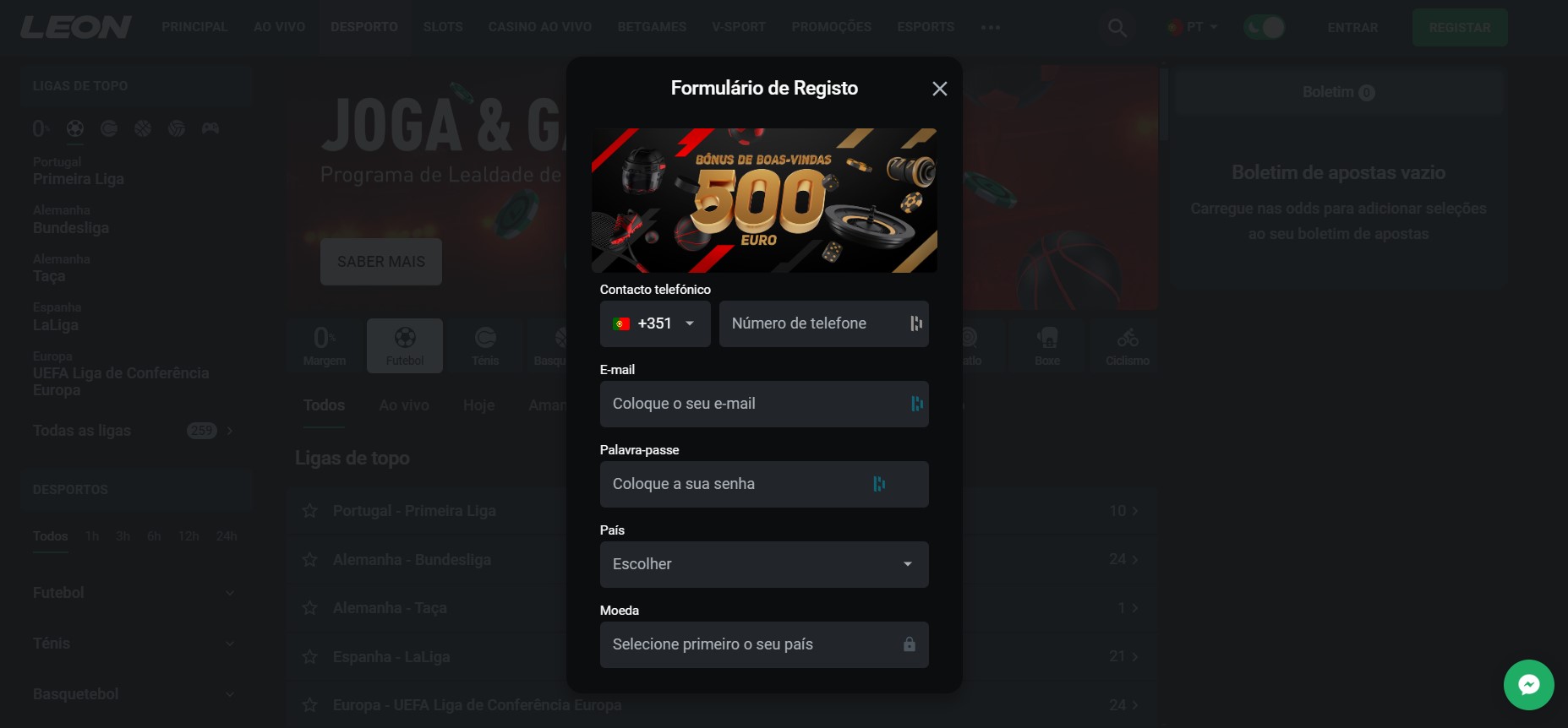Inscrever-se no casino online Leon57 Inscrever-se no casino online Leon57
