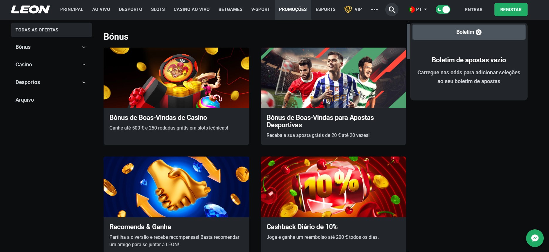 Os bônus no cassino online Leon57 Os bônus no cassino online Leon57