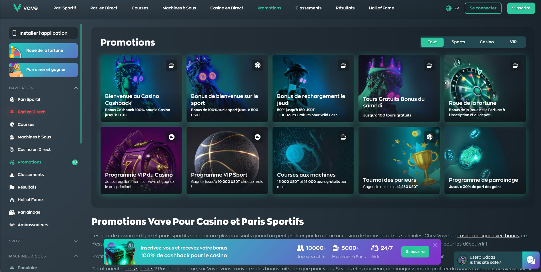 Bonus et promotions sur le casino en ligne Vave Bonus et promotions sur le casino en ligne Vave
