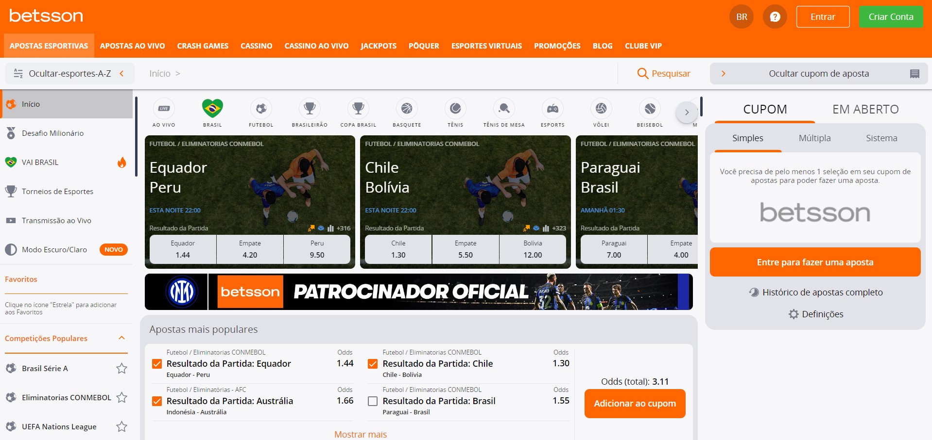 Apostas Esportivas Betsson Apostas Esportivas Betsson