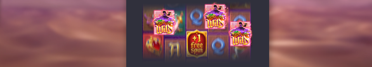 Rodadas grátis com Wilds em movimento Genie's 3 Wishes