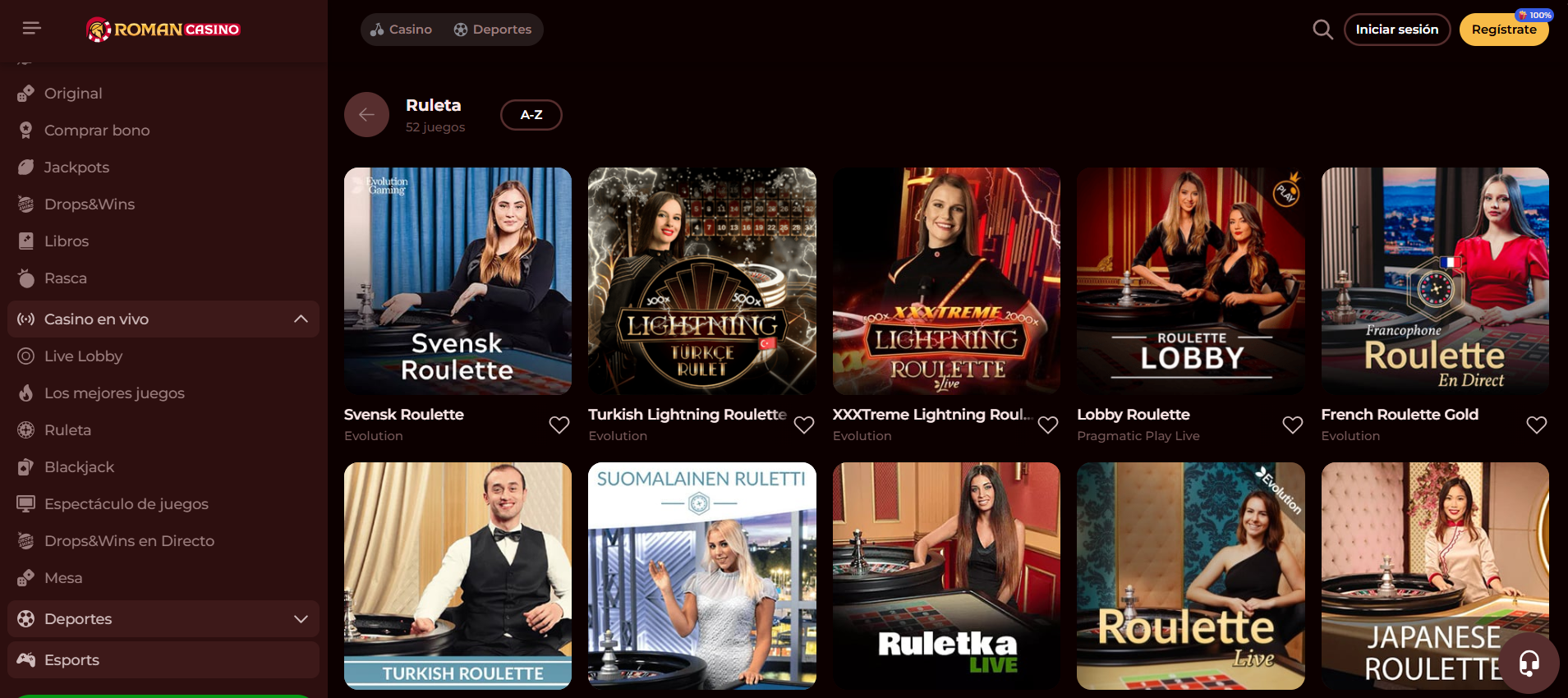 Juegos de mesa Roman Casino