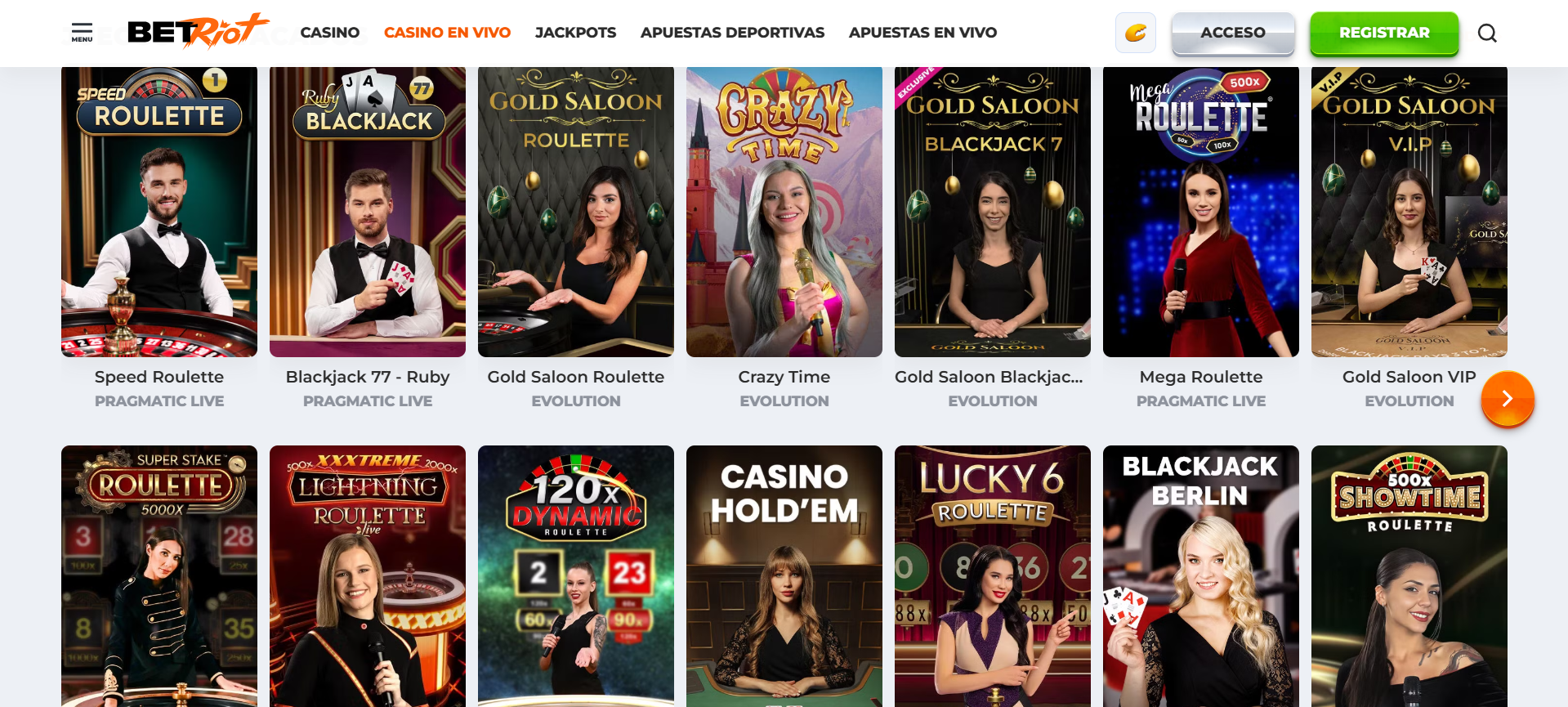 Casino en vivo Betriot casino