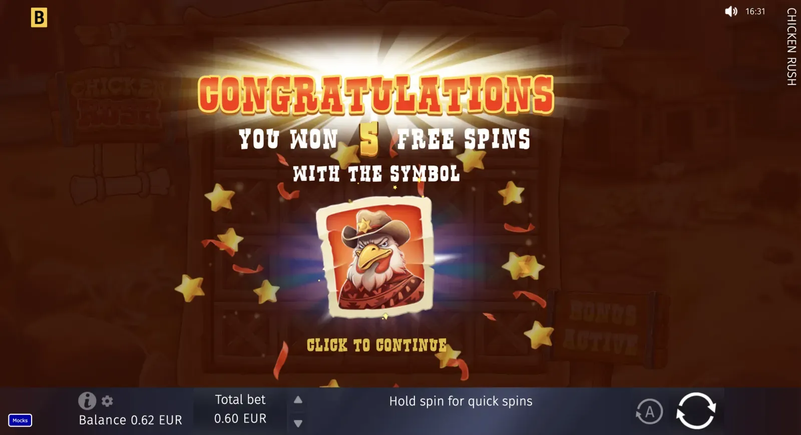 Chicken Rush win Chicken Rush win