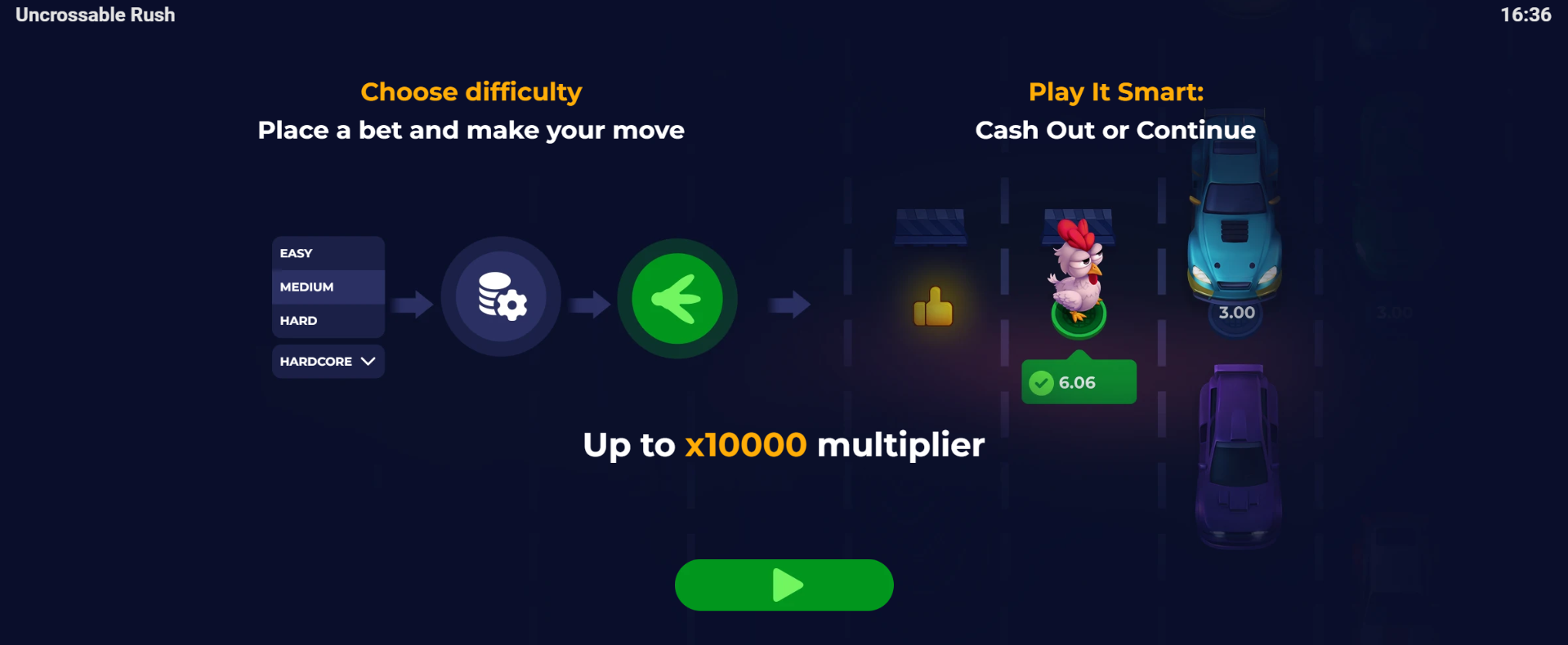 Uncrossable Rush features Uncrossable Rush features